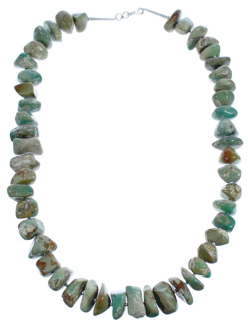 Genuine Sterling Silver Southwestern Turquoise Bead Necklace BX120651